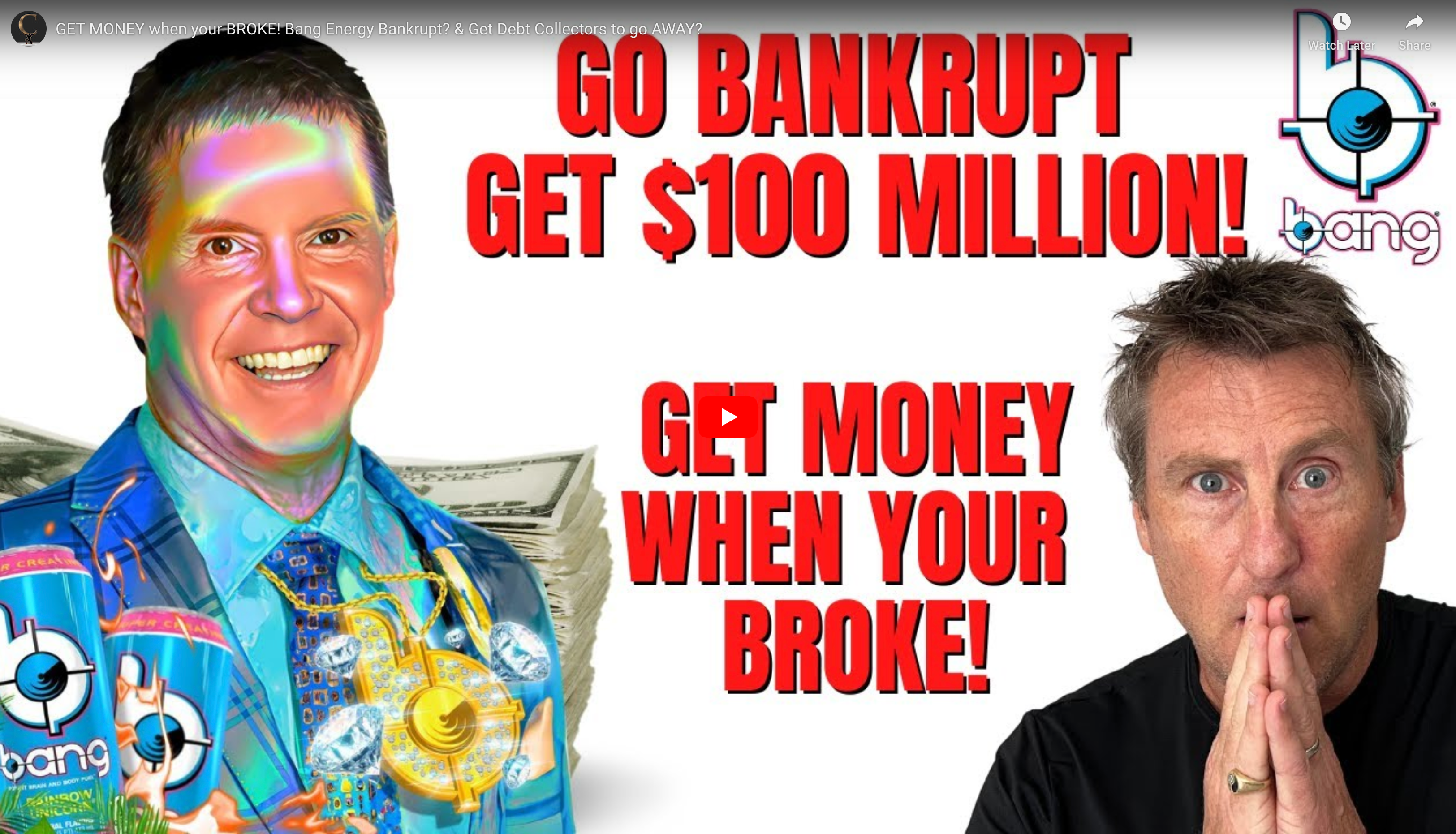 Featured image for “GET MONEY when your BROKE! Bang Energy Bankrupt? & Get Debt Collectors to go AWAY?”